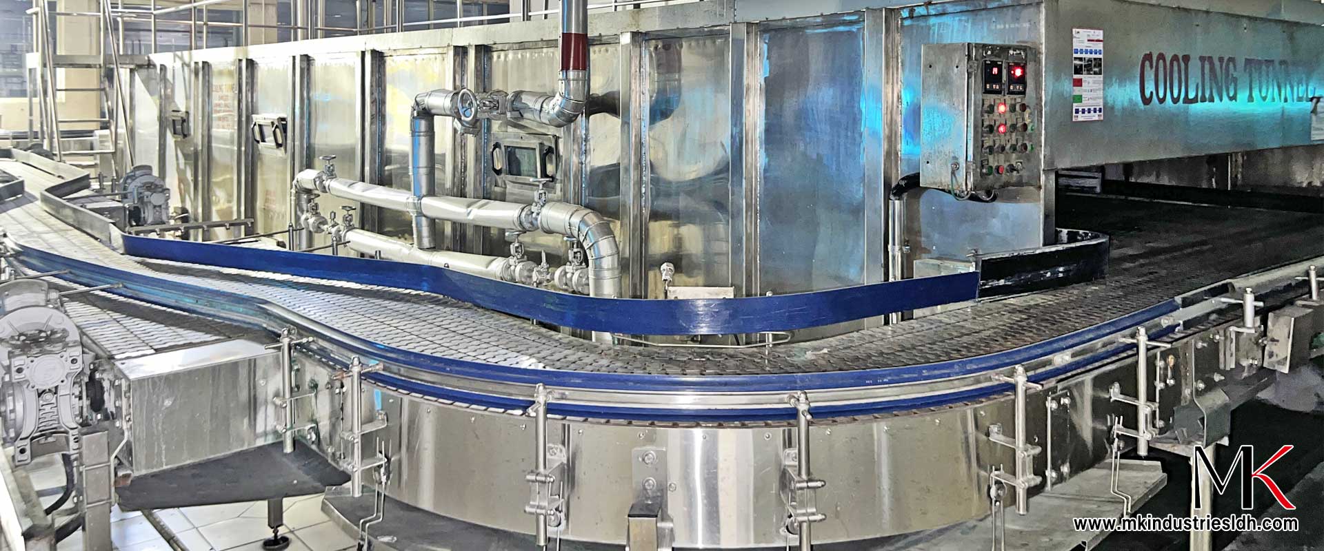 SS Cooling Tunnel for mango juice manufacturers in India Ludhiana Punjab