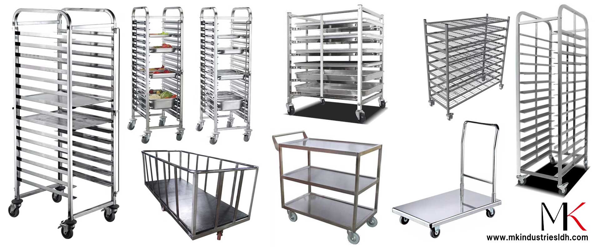 SS Trolley for Burger Buns, SS Trolley for Bread Crumbs manufacturers in India Ludhiana Punjab